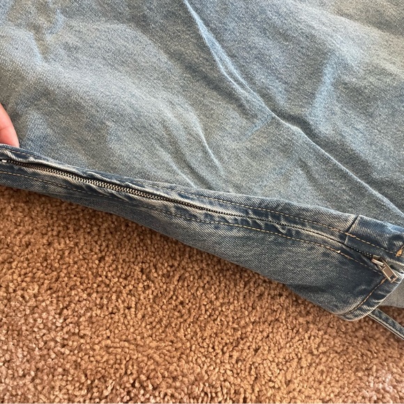 ZARA ASYMMETRIC DENIM MIDI DRESS BLUE - Picture 6 of 6